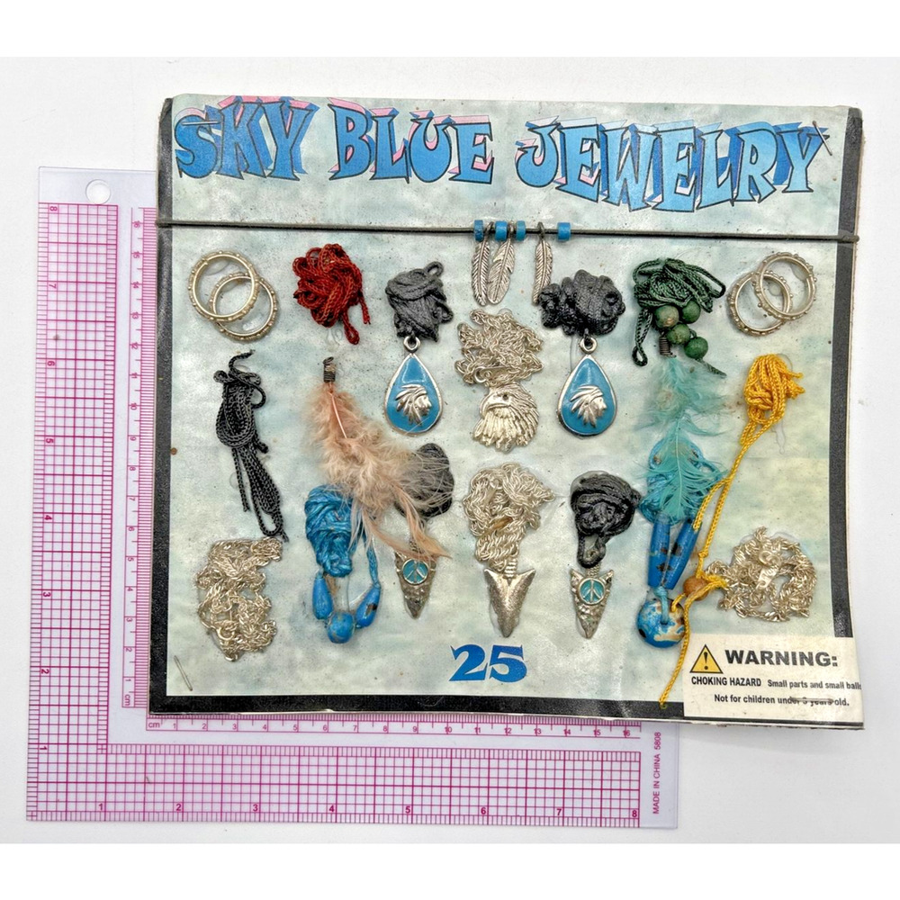 Vintage Vending Display‎ Board Sky Blue Jewelry 0113